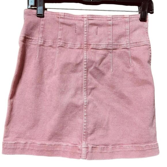 We The Free Pink Denim Zip-Up Mini Skirt Size 29/8 - Picture 4 of 9